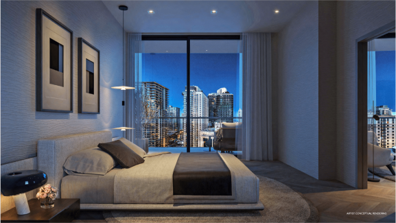 Bedroom at One Twenty Brickell Residences